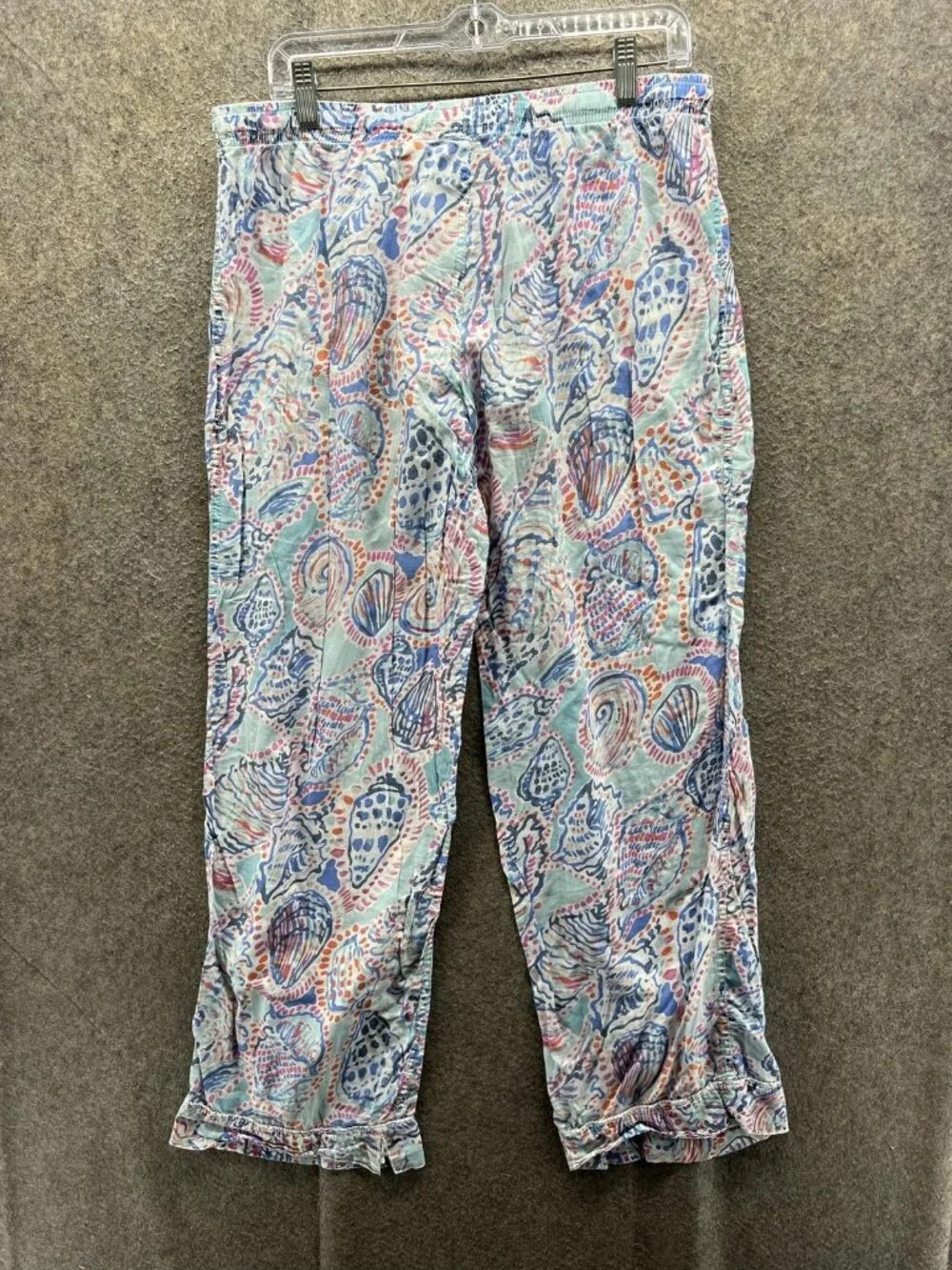 Lilly Pulitzer Pants Women Large Multicolor Paisley Twill Capri Crop Lightweight